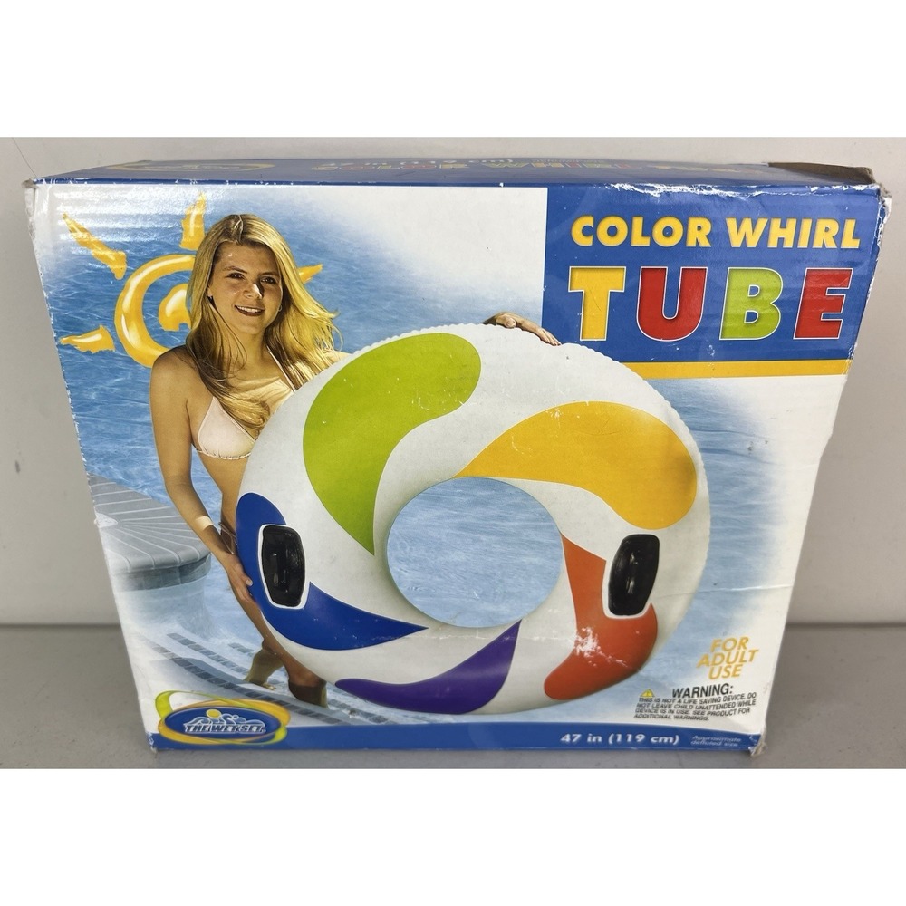 BRAND NEW 2009 Intex The Wet Set Color Whirl Inflatable Tube with Handles 47"